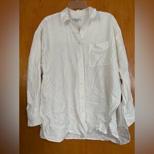 NWT Madewell Linen blend button down in white!